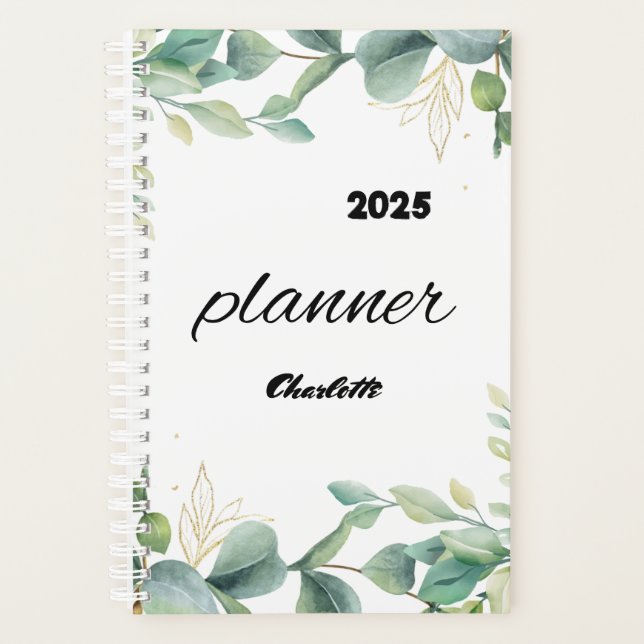 Eukalyptus-Grünwaldfarne 2025-Planer Planer (Vorderseite)