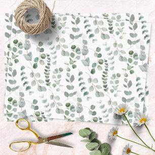 Eukalyptus-Grünzeug-Blätter Floralmuster Seidenpapier