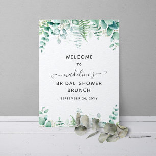 Eukalyptus-Grünzeug-Brunch-Brautabschied-Willkomme Poster