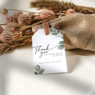 Eukalyptus-Grünzeug Danke Sage-Junggesellinnen-Abs Geschenkanhänger