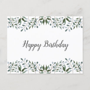 Eukalyptus Grünzeug Florales Happy Birthday Postkarte
