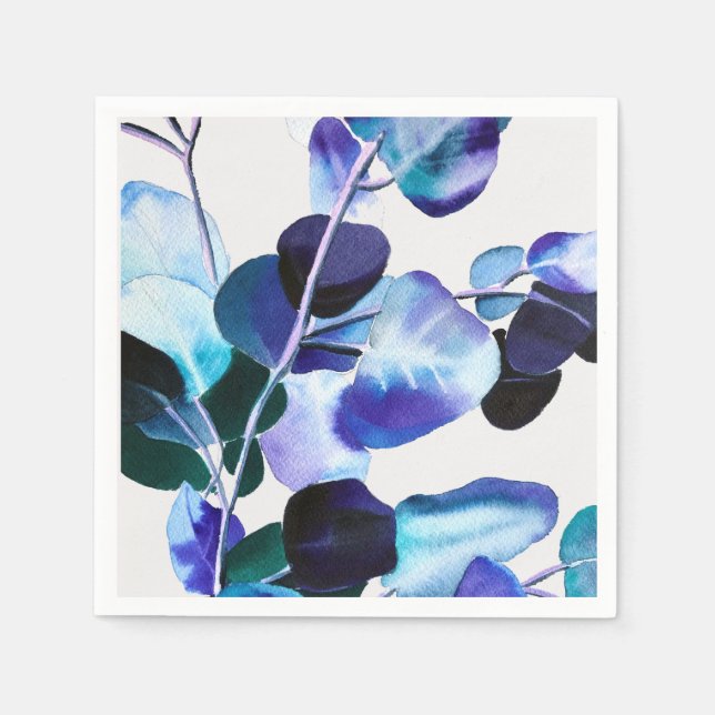 Eukalyptus Gum Verlasse Aquarellkunst Serviette (Vorderseite)