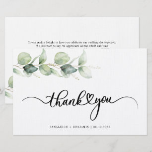 Eukalyptus Hand Lettered Wedding Danke Briefpapier