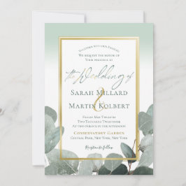 Eukalyptus Hochzeit dustig blauer Hochzeit Einladung