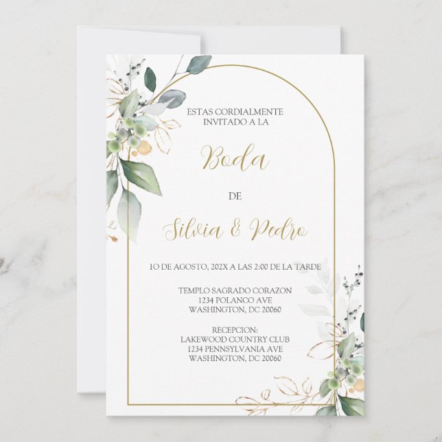 Eukalyptus-Hochzeit Einladung (Vorderseite)