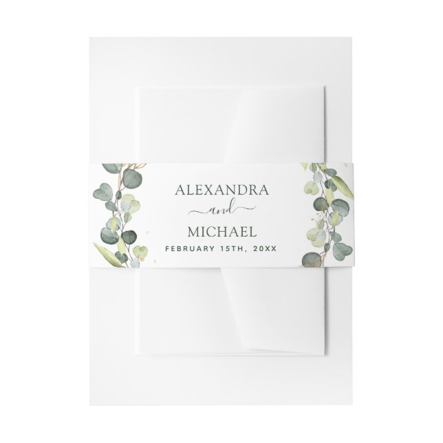 Eukalyptus-Hochzeit Grüne Kulisse Eleganter Chic Einladungsbanderole (Vorderseite Beispiel)