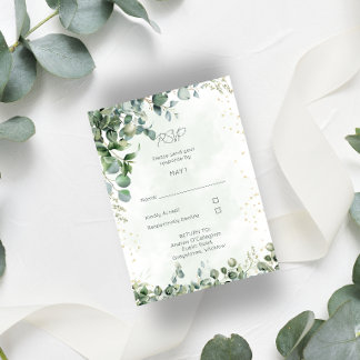 Eukalyptus Hochzeit RSVP Karte 1001
