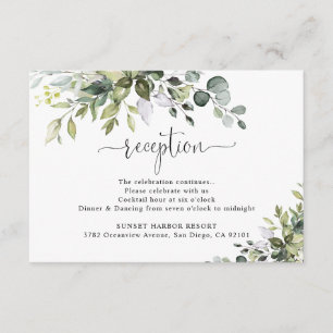 Eukalyptus-Hochzeitsempfangs-Beilagekarte  Begleitkarte