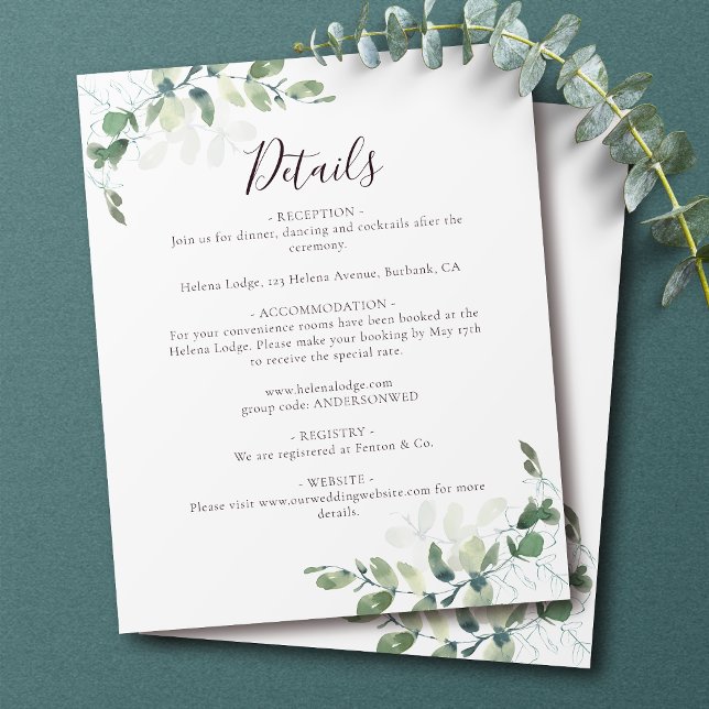 Eukalyptus-Hochzeitserklärung Flyer (Von Creator hochgeladen)