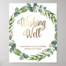 Eukalyptus-Hochzeitshilfsschild für Wohlbefinden Poster
