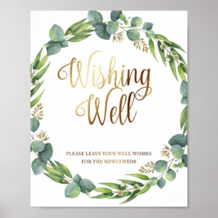 Eukalyptus-Hochzeitshilfsschild für Wohlbefinden Poster