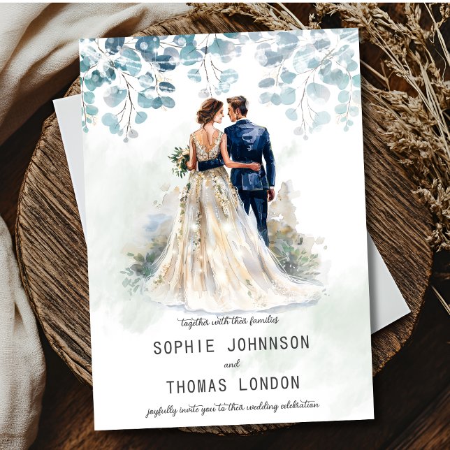Eukalyptus-Hochzeitspaar Einladung (Von Creator hochgeladen)
