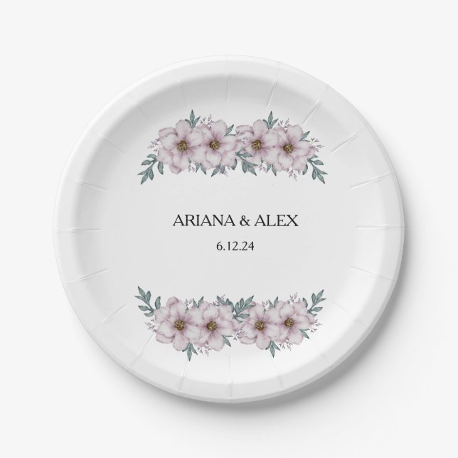 Eukalyptus-Hochzeitspapier-Teller Pappteller (Vorderseite)