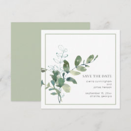 Eukalyptus-Hochzeitssache für Wasserfarben speiche Save The Date
