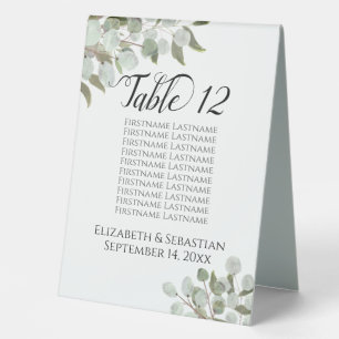 Eukalyptus-Hochzeitsskalender Tischaufsteller