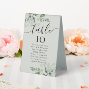 Eukalyptus-Hochzeitstabelle Tischaufsteller