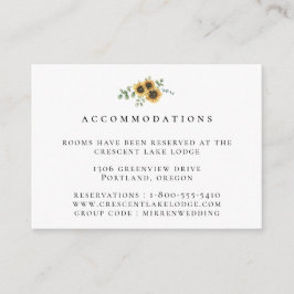Eukalyptus Hochzeitunterkünfte für Sonnenblumen Begleitkarte