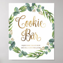 Eukalyptus-Hochzeitzeichen für Cookie-Bar Poster