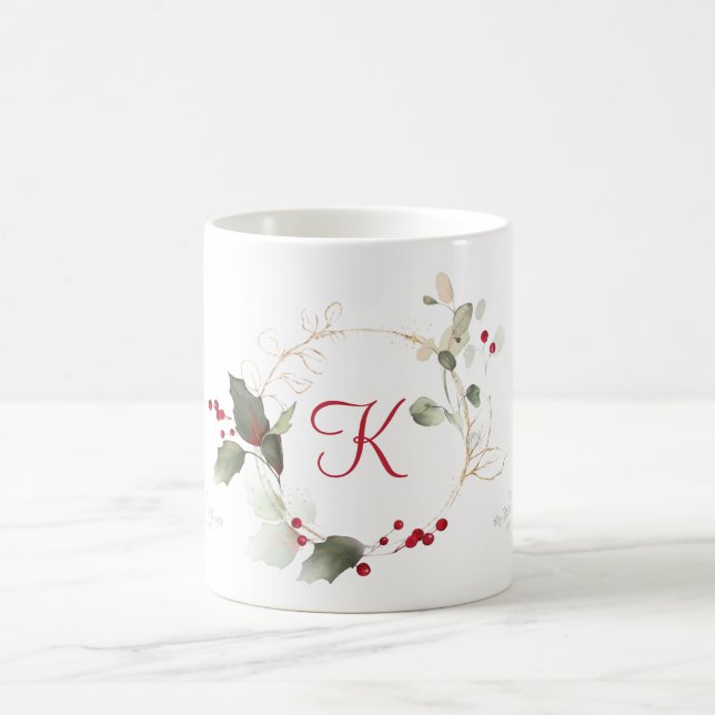 Eukalyptus Holly Berry Glitzer Holiday Kaffeetasse (Mittel)
