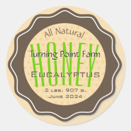 Eukalyptus Honey Jar Labels Quadratischer Aufkleber