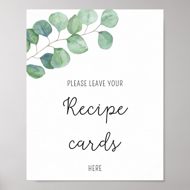 Eukalyptus - Ihre Rezept-Karte hier Plakat (Vorne)
