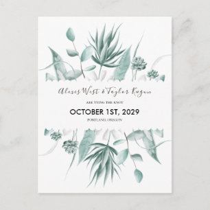 Eukalyptus in Aquarellfarben und Sukkulatur Save t Postkarte