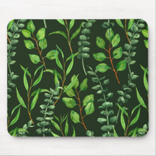 Eukalyptus in dunkelgrün mousepad
