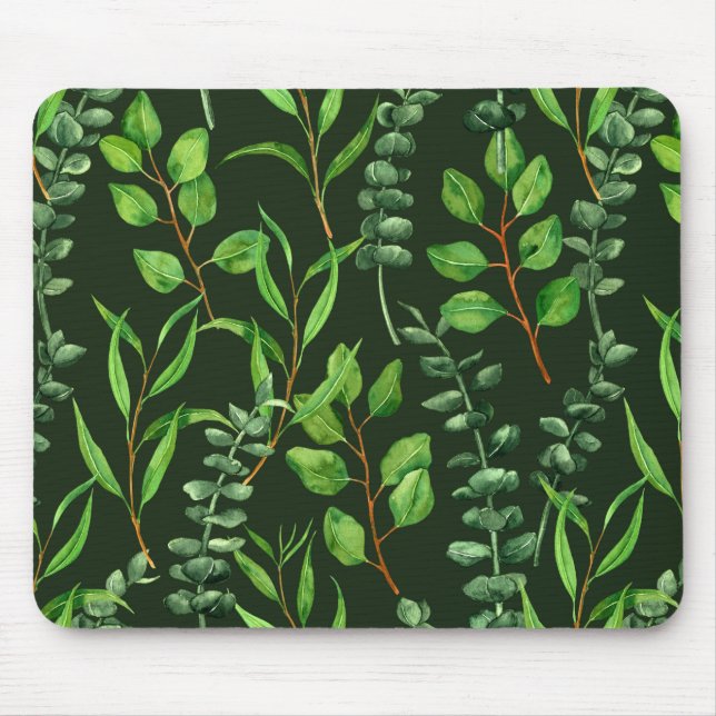 Eukalyptus in dunkelgrün mousepad (Vorne)