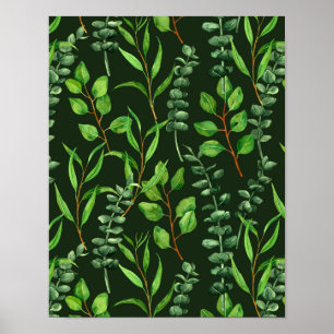 Eukalyptus in dunkelgrün poster