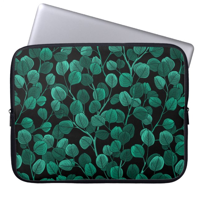 Eukalyptus in schwarz laptopschutzhülle (Vorderseite)