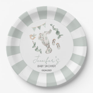 Eukalyptus-Kinderkleidung Baby-Duschpapier-Teller Pappteller
