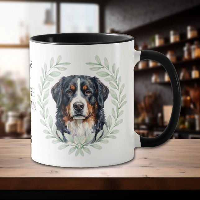 Eukalyptus-Kranz Berner Sennenhund Monogramm Tasse (Von Creator hochgeladen)