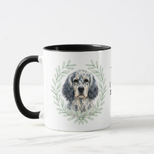 Eukalyptus-Kranz English Setter Hund Monogramm Tasse