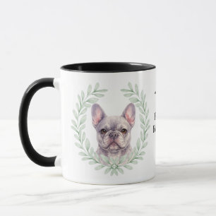 Eukalyptus-Kranz Grauer Französischer Bulldogge Mo Tasse