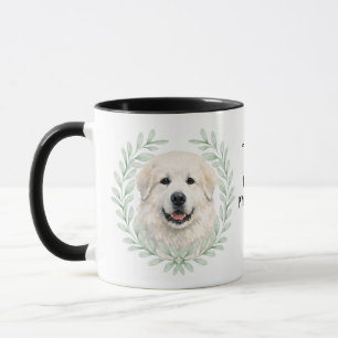 Eukalyptus-Kranz Great Pyrenees Hund Monogramm Tasse
