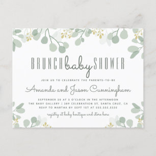 Eukalyptus-Laub-botanische Brunch-Babyparty Einladungspostkarte