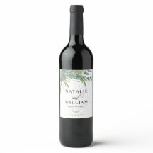 Eukalyptus & Laurels Wedding Wine Label