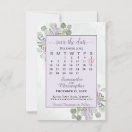 Eukalyptus-Lavendel-Kalender Lila Hochzeit Save The Date