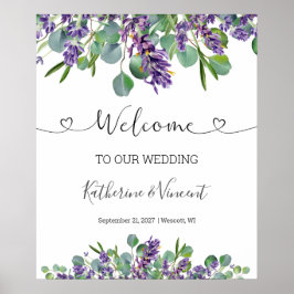 Eukalyptus Lavender Blume Begrüßungszeichen Poster