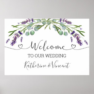 Eukalyptus Lavender Blume Begrüßungszeichen Poster