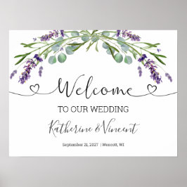 Eukalyptus Lavender Blume Hochzeitstag Poster