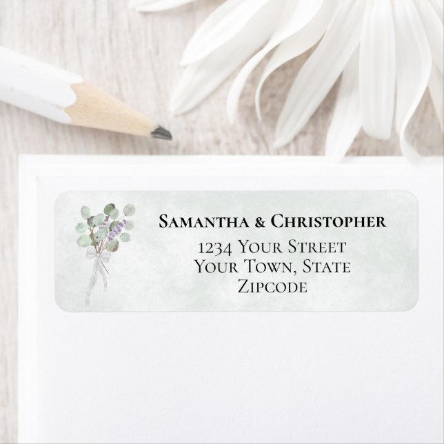Eukalyptus & Lavender Boho Wedding Rücksendeadress (Insitu)