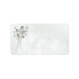 Eukalyptus Lavender Bouquet Blank Wedding Address Adressaufkleber