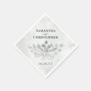 Eukalyptus & Lavender Bouquet Rustic Boho Wedding Serviette