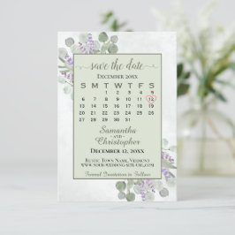 Eukalyptus lavender Calendar Grüne Hochzeit Save The Date