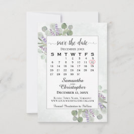 Eukalyptus lavender Calendar White Wedding Save The Date