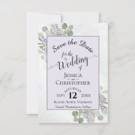 Eukalyptus & Lavender Calligraphy Lila Wedding Save The Date