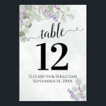 Eukalyptus & Lavender Elegant Boho Wedding Tischnummer<br><div class="desc">Diese wunderschönen Hochzeitskarten zeichnen sich durch ein elegantes,  schicke Design mit handgemalten Aquarellfarben aus Eukalyptus-Blätter und Lavendel-Blume aus. Der perfekte Weg,  Ihren Hochzeitsempfang schön zu gestalten und Ihren Gästen zu helfen,  den richtigen Tisch zur gleichen Zeit zu finden.</div>