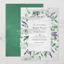 Eukalyptus Lavender Greenery QR Code UAWG Wedding Einladung