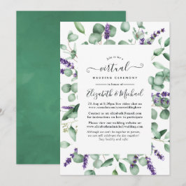 Eukalyptus Lavender Greenery Virtual Wedding Einladung